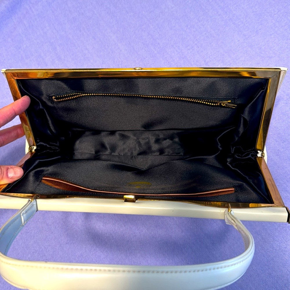 Vintage Theodor purse from the 1950’s.  Never used. Cream leather. - Picture 6 of 11